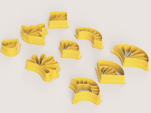 ART DECO FLOWERS POLYMER CLAY CUTTER 3D 프린트 모델