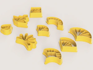 ART DECO FLOWERS POLYMER CLAY CUTTER 3D Print Model