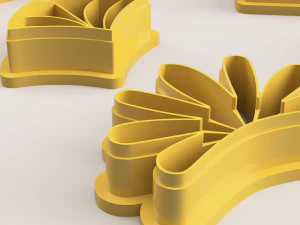 ART DECO FLOWERS POLYMER CLAY CUTTER 3D Print Model