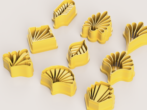 ART DECO FLOWERS 2 POLYMER CLAY CUTTER 3D Принт Модель