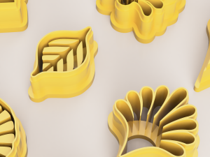 ART DECO FLOWERS 2 POLYMER CLAY CUTTER 3D Принт Модель