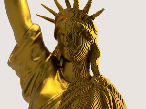 STATUE OF LIBERTY HALF VOXEL STYLE 3D Print Model
