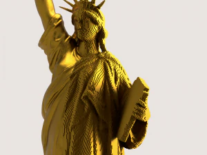 STATUE OF LIBERTY HALF VOXEL STYLE 3D Print Model