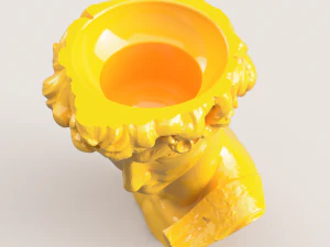 DAVID MICHELANGELO POT AND 3 PART FACE 3D Print Model