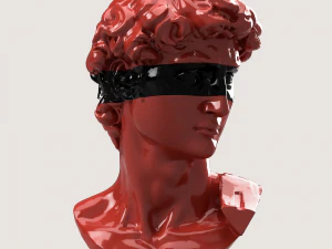 DAVID MICHELANGELO POT AND 3 PART FACE 3D Print Model