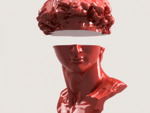 DAVID MICHELANGELO POT AND 3 PART FACE 3D Print Model