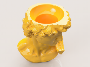 DAVID MICHELANGELO POT AND 3 PART FACE 3D Baskı Modeli