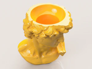 DAVID MICHELANGELO POT AND 3 PART FACE 3D Print Model