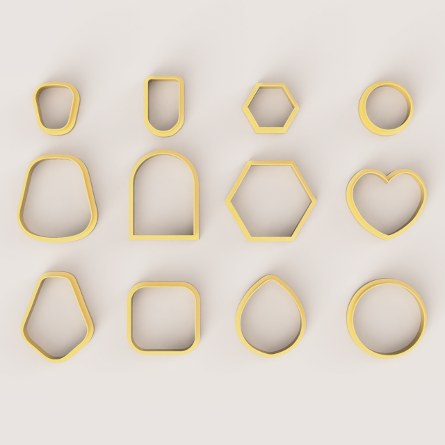 SIMPLE FORMS SET POLYMER CLAY CUTTER 3D 프린트 모델 .c4d .max .obj .3ds .fbx .stl .blend 
