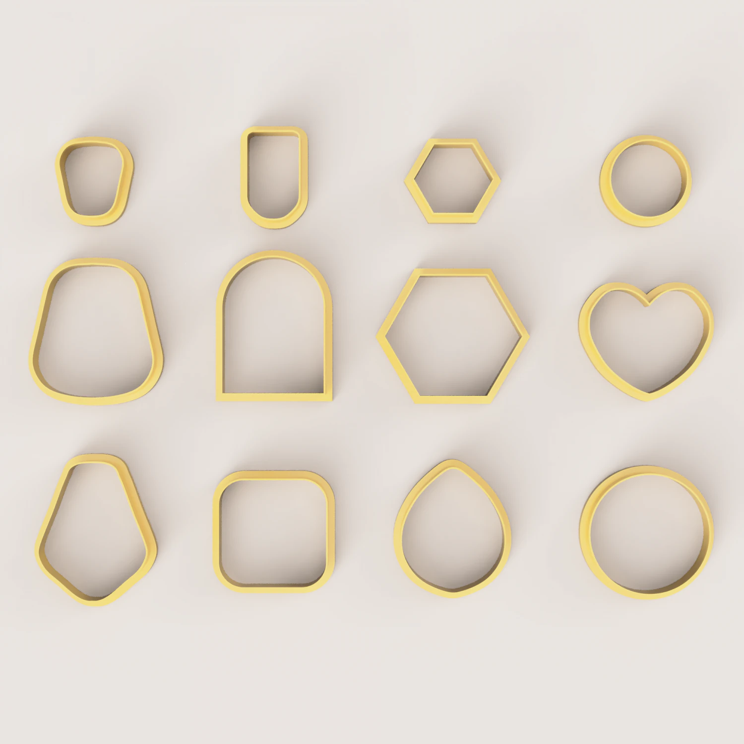 SIMPLE FORMS SET POLYMER CLAY CUTTER 3D Print Model .c4d .max .obj .3ds .fbx .stl .blend 