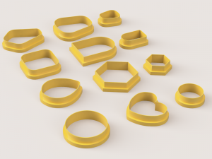 SIMPLE FORMS SET POLYMER CLAY CUTTER 3D 프린트 모델
