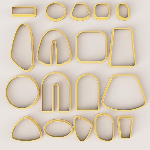 BOHO 2 SET POLYMER CLAY CUTTER 3D Print Model .c4d .max .obj .3ds .fbx .stl .blend 