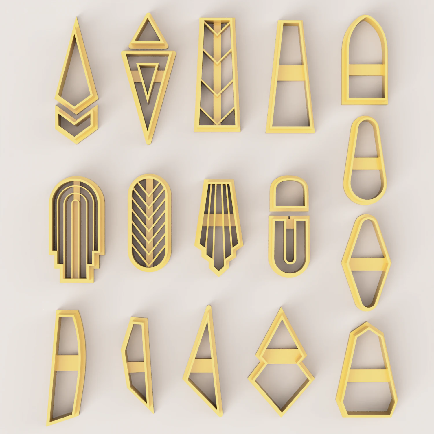BOHO 4 SET POLYMER CLAY CUTTER 3D Print Model .c4d .max .obj .3ds .fbx .stl .blend 