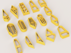 BOHO 4 SET POLYMER CLAY CUTTER 3D-Druckmodell