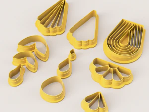 BOHO FLOWERS POLYMER CLAY CUTTER 3D Print Model