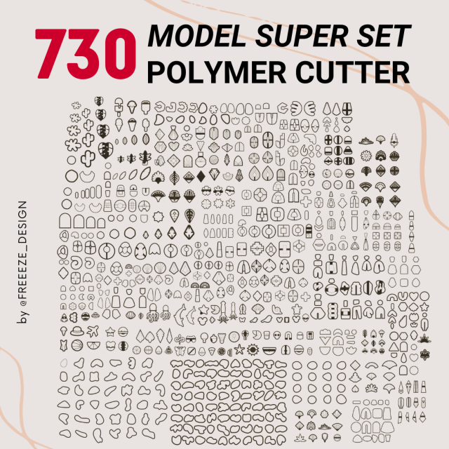 MEGA SUPER POLYMER CLAY CUTTER SET 3Dプリントモデル .c4d .max .obj .3ds .fbx .stl .blend 