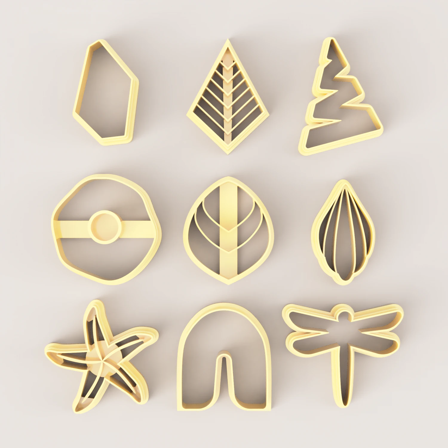 NATURAL ELEMENTS POLYMER CLAY CUTTER 3D Print Model .c4d .max .obj .3ds .fbx .stl .blend 