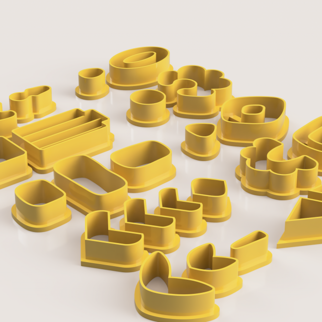 4 HEARTS POLYMER CLAY CUTTER 3D Print Model in Earrings 3DExport