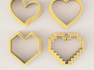 TAGLIERINA PER ARGILLA POLIMERICA A 4 CUORI Modello di stampa 3D