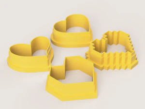 4 HEARTS POLYMER CLAY CUTTER 3D Print Model