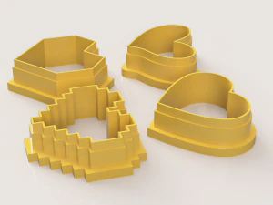 4 HEARTS POLYMER CLAY CUTTER 3D Print Model