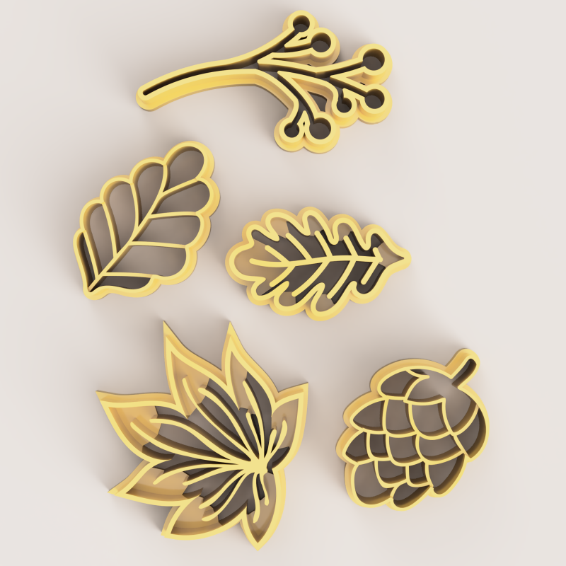 Fall collection of polymer cutters 3D 프린트 모델 .c4d .max .obj .3ds .fbx .stl .blend 