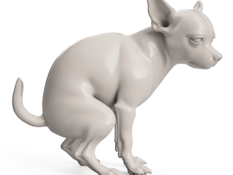 Pooping dog 3D-printmodel