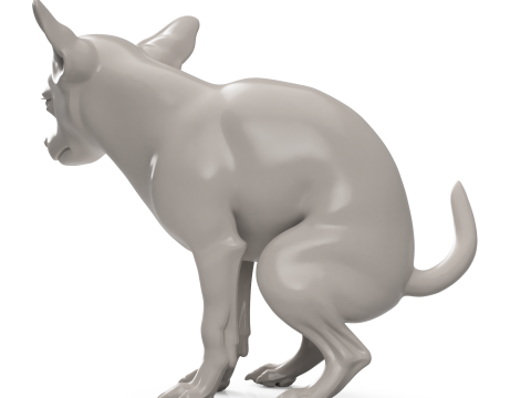 Pooping dog 3D-printmodel