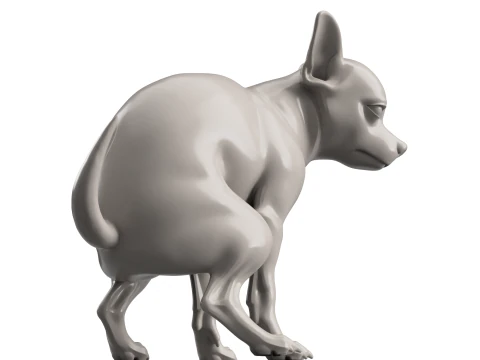 Pooping dog 3D Print Model