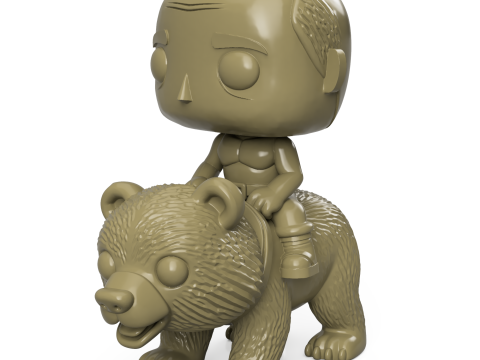 Vladimir Putin Riding Bear Funko Art Toy Model do druku 3D