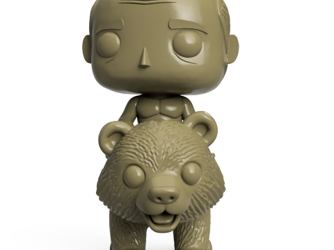 Vladimir Putin Riding Bear Funko Art Toy Model do druku 3D
