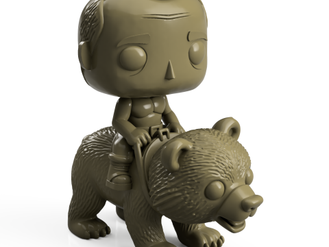 Vladimir Putin Riding Bear Funko Art Toy Model do druku 3D