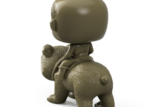 Vladimir Putin Riding Bear Funko Art Toy Model do druku 3D
