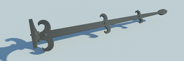 medieval door hinge 3D Model .c4d .max .obj .3ds .fbx .stl .blend 