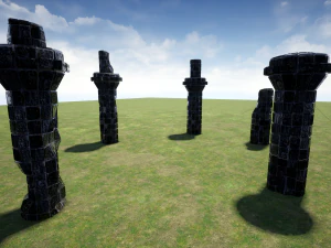 kolommen van ru&iuml;nes 3D Model