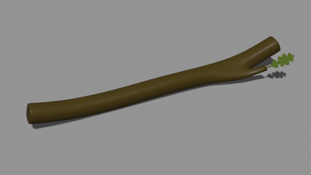 stick with leaf Model 3D .c4d .max .obj .3ds .fbx .stl .blend 