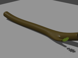stick with leaf Model 3D