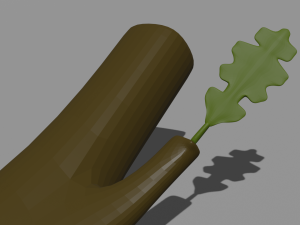 stick with leaf Model 3D
