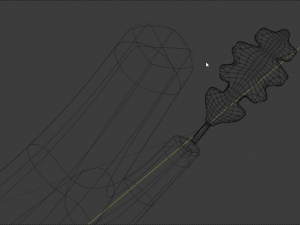 stick with leaf Model 3D