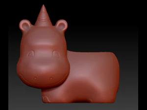 hippopotamus planter pot 3D Model
