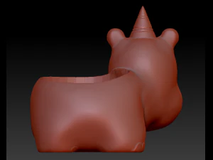 hippopotamus planter pot 3D Model