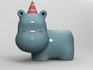 hippopotamus planter pot Modelo 3D