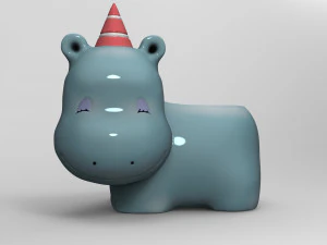 hippopotamus planter pot 3D Model
