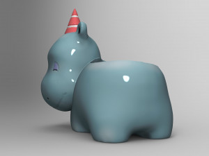 hippopotamus planter pot Modelo 3D