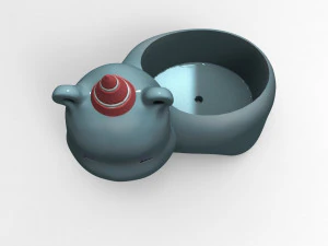 hippopotamus planter pot 3D Model
