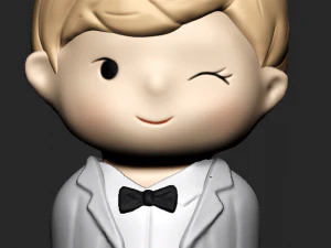 pack 2 cute girls and boys planters 3D Model