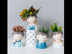 pack 1 cute girls and boys planters 3Dモデル