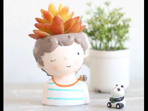 pack 1 cute girls and boys planters 3D Model