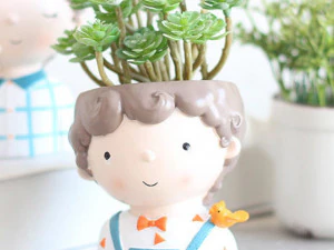 pack 1 cute girls and boys planters 3D Model