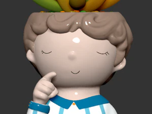 pack 1 cute girls and boys planters 3D Model